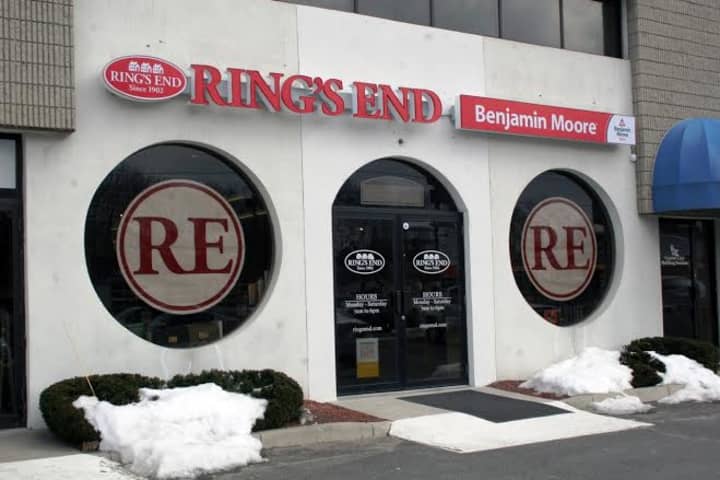 A view of the exterior of the new Ring&#x27;s End paint store at 59 Federal Road in Danbury.