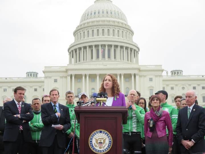 Rep. Elizabeth Esty was at Capitol Hill to welcome &quot;Team 26.&quot; 