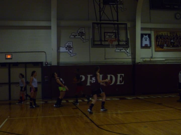 The Ossining girls basketball team practices for the state championships. None of the girls had seen Barack Obama&#x27;s sitdown interview with Zach Galifinakis. 