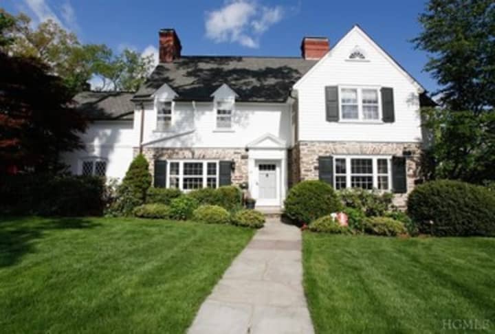 This house at 43 Axtell Drive in Scarsdale is open for viewing this Sunday.