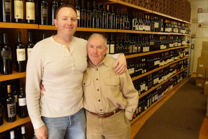 Scott Wunderlich, left, and his father, Arthur, own Bedford Wine Merchants.
