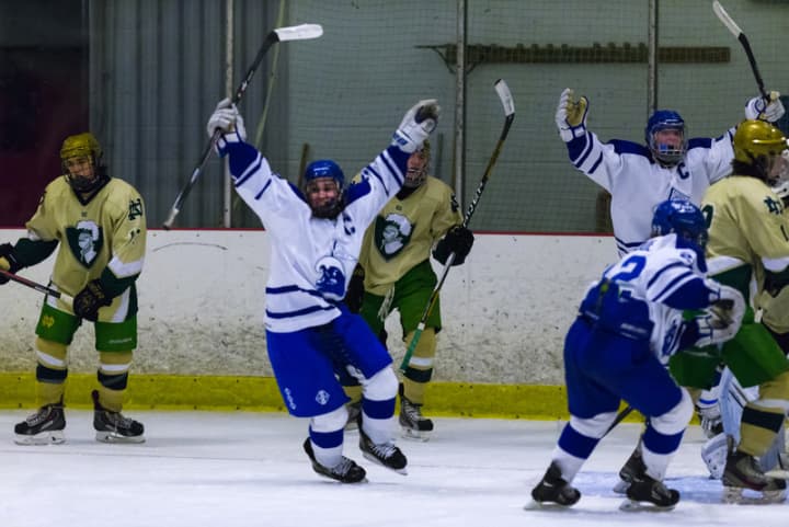 The Darien HIgh School boys hockey team plays Fairfield Prep Saturday in New Haven for the Division I championship. Darien has not won the state title since 1969.