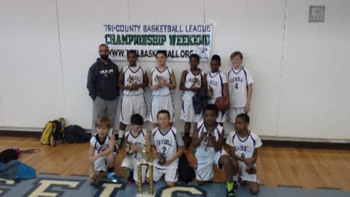 The New Rochelle Jr. Huguenots Sixth Grade A and B teams both secured Tri-County Basketball championships recently. 