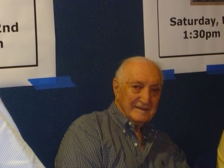 Rye native Ralph Branca at the March Madness Card Show at the Westchester County Center.