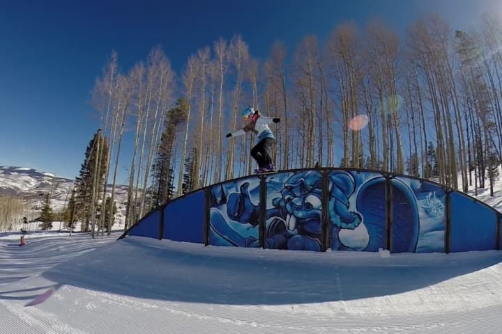 Westport&#x27;s Julia Marino practices snowboarding in Colorado.