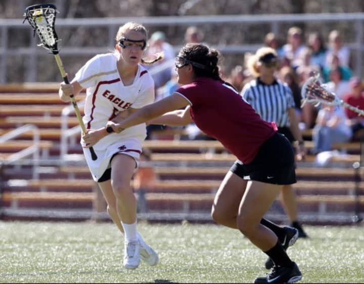 Sarah Mannelly of New Canaan was honored at Boston College after scoring four goals in a loss to No. 1 North Carolina last week.