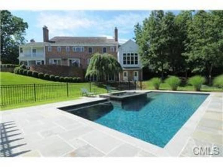 The house at 1 Wrenfield Lane in Darien is open for viewing this Saturday.