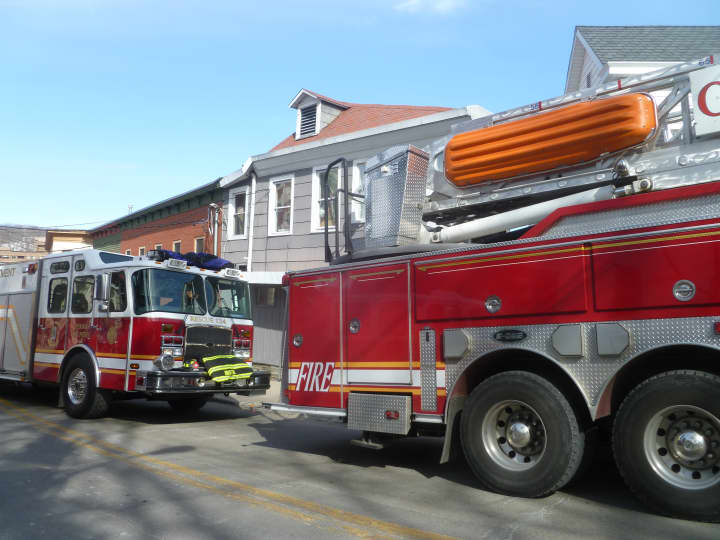 The Peekskill Fire Department battled a fire at Central Market on Saturday.
