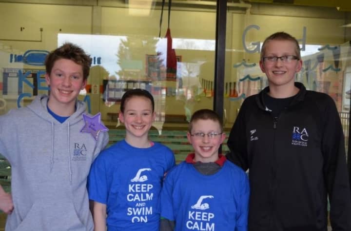 The Ridgefield Aquatic Club took 8th place overall at the CT Age Group Championships at Wesleyan University in March. 