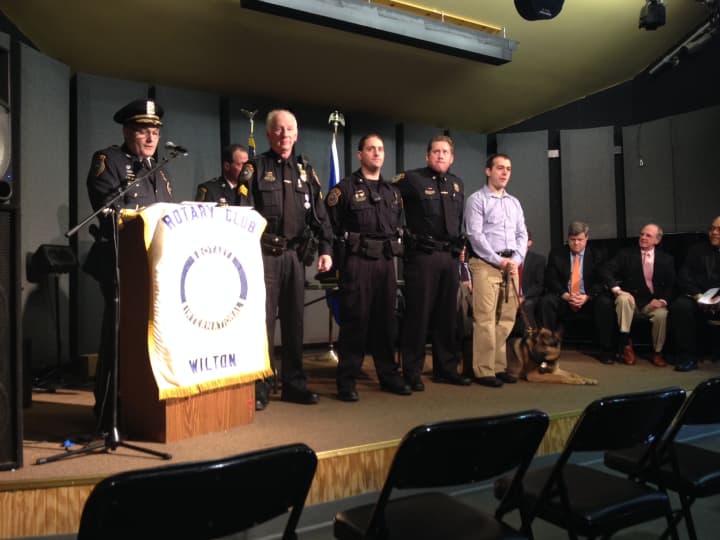 Wilton police officers were honored at the Rotary Police Awards ceremony.