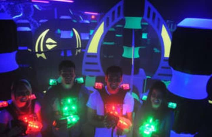 Laser taggers during a trial run in New Rochelle. 