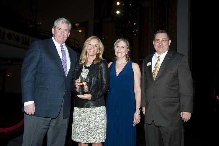 Pictured, from left, are Robert Hart, Board President; Margaret Carlson, Honoree; Karyn Ward, Event Co-chairperson; and Michael Cotela, Executive Director