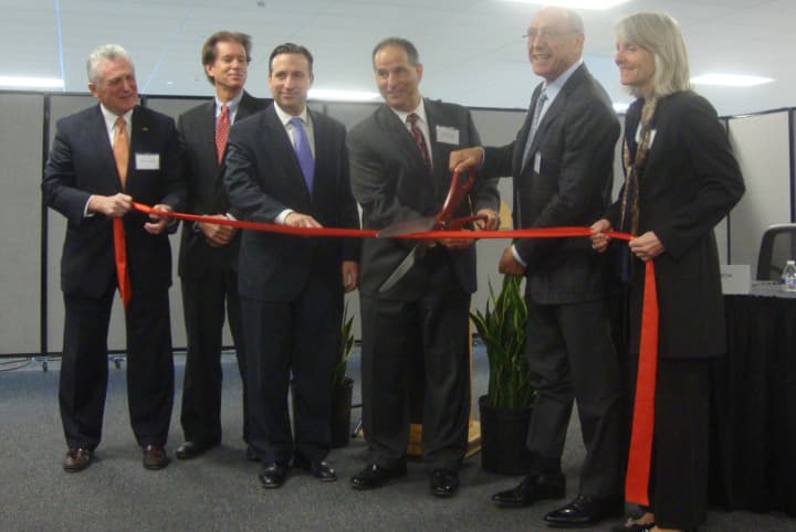 Norwalk officials, state officials and Cervalis representatives cut the ribbon on the new data center in Norwalk.