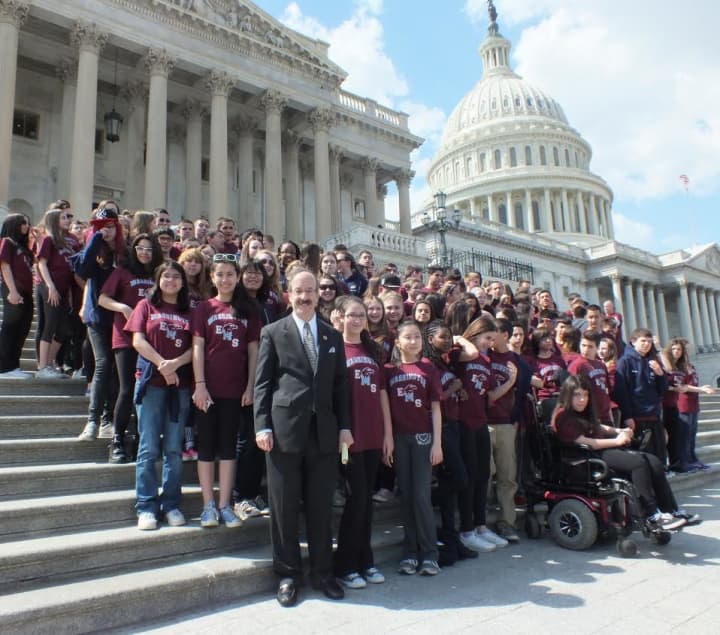 Rep. Eliot Engel met with 300 students at Eastchester Middle School on Capitol Hill in Washington D.C. 