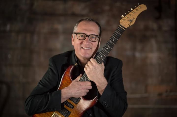 Irvington&#x27;s Chuck Loeb teaches jazz guitar in the online ArtistsWorks platform that allows him to teach from home or on the road.