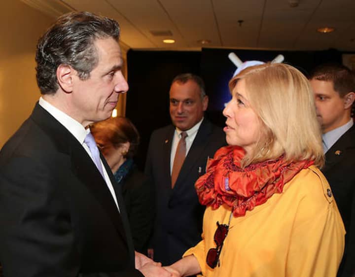 New Rochelle Library President Haina Just-Michael met with Gov. Andrew Cuomo earlier this month regarding the library&#x27;s budget. 