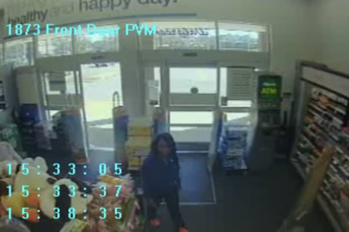 Surveillance footage of one of the two women accused of shoplifting at the Walgreens on Heights Road in Darien.