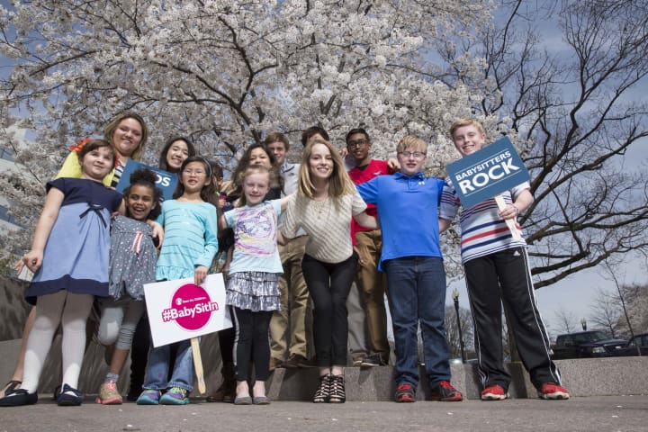 Fairfield Prep freshman Ethan Anthony (end of back row/red shirt) joined Disney Channel star Bridgit Mendler and kids from across America in the launch of Save the Children&#x27;s #BabySitlin Campaign.