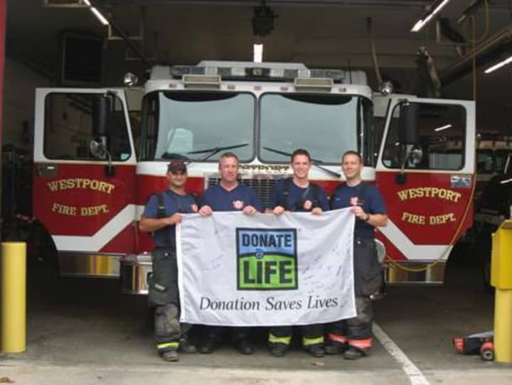 The Westport Fire Department is flying the Donate Life flag in honor of National Donate Life Month.
