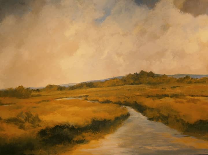 A landscape painting by New Britain painter Jim Grabowski 