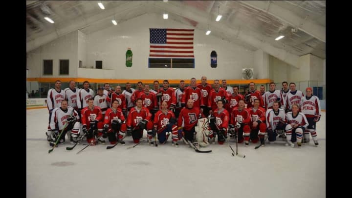 Members of the Ridgefield and Danbury fire department hockey teams will face off on Saturday, May 3. 