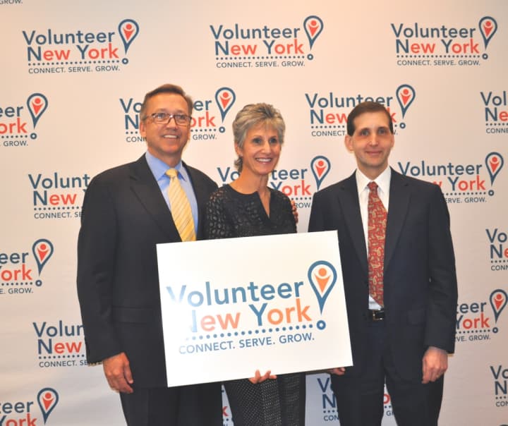 The Volunteer Center of United Way has announced it is changing its name to Volunteer New York. Pictured are Mark Rollins, Alisa H. Kesten and Scott Morrison.