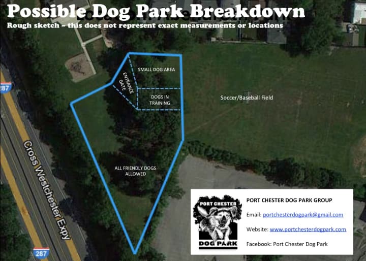 The proposed Port Chester Dog Park would be at Abendroth Park&#x27;s upper level. 