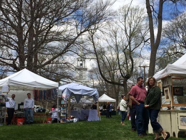Despite few flowers and clouds, people turned out for the annual Fairfield Dogwood Festival at the Greenfield Hill Congregational Church. 