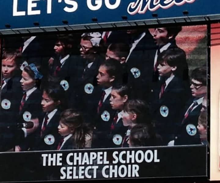 The Chapel School recently sang the national anthem at a Mets game.