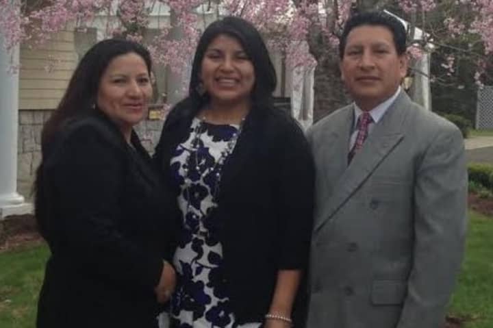 Danbury&#x27;s Jessica Coraizaca, center, with her parents Ana (left) and Jaime, will graduate from Western Connecticut State University Sunday. She arrived from Ecuador at age 12 and went on to make the Dean&#x27;s List  every semester at the Danbury college.