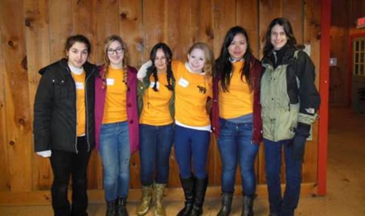 From left, Hastings High School teacher Melissa Shandroff and students Veronica Erdman, Miranda Mitchell, Clara Weinstein, Ariadne Bazigos and Alexandra Bazigos.