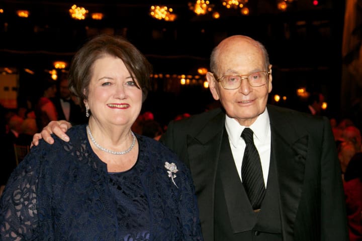 Sarah Billinghurst and Howard Solomon were honored at a Metropolitan Opera gala on April 27.