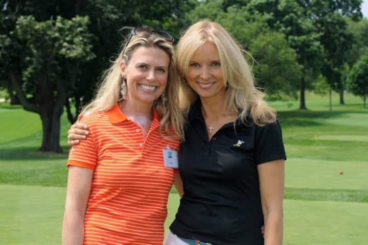 Rye&#x27;s Susan Murray, co-chair of the Autism Speaks Celebrity Golf Challenge, stands with volunteer Lara Forstmann.