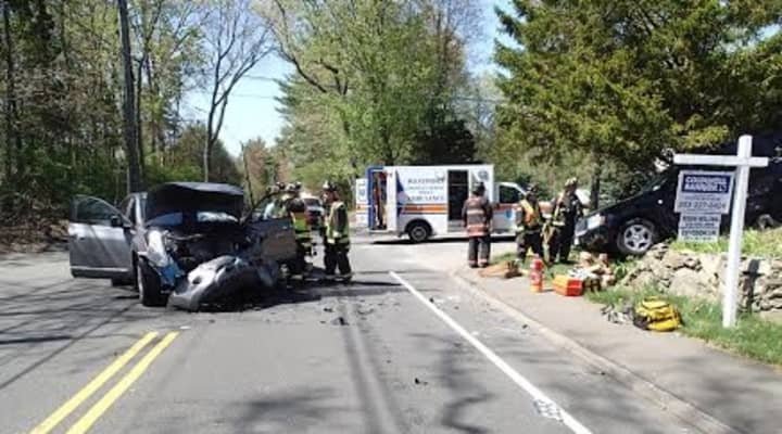 The road was closed for about an hour after a crash Sunday afternoon at North Avenue and Cobb Drive in Westport. 