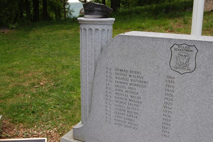 The Yonkers Police Department will participate in several events for National Police Week 2014. Pictured is the Yonkers Police/Fire Memorial at Untermyer Park. 