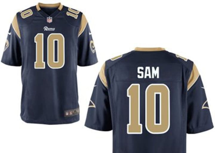 The St. Louis Rams jersey of Michael Sam, the first openly gay player in the NFL has been a big seller this week.