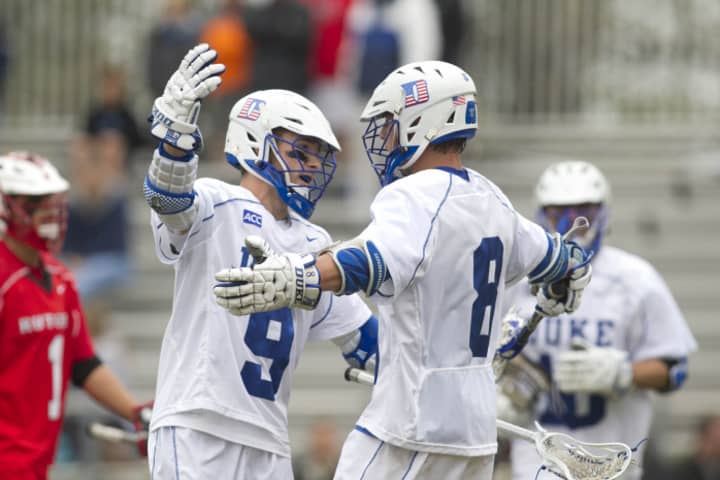 Case Matheis, a sophomore from Darien, scored three goals for Duke in a quarterfinal win Sunday, May 18, over Johns Hopkins.