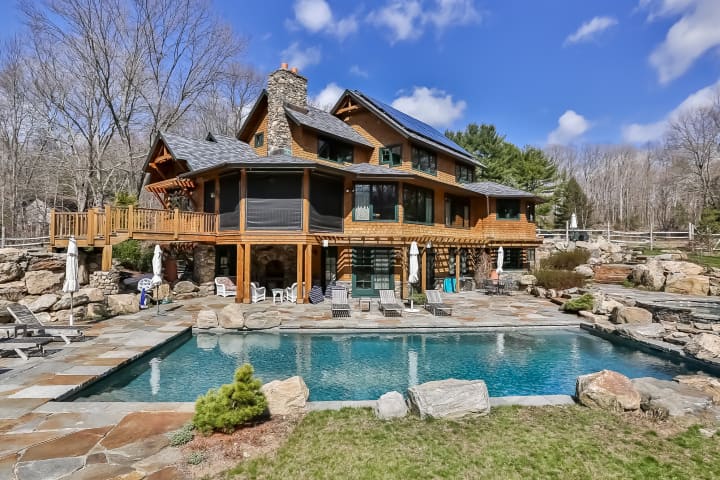 An award-winning green energy home in New Canaan at 482 Trinity Pass Road recently came on the market for $4.5 million.