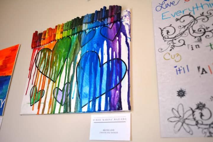 Artwork made by students hang on the halls of St. Christopher&#x27;s School. 