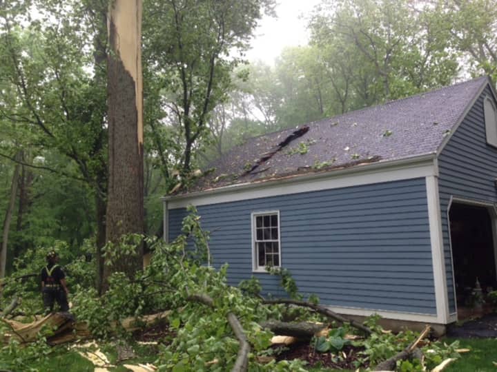 Lightning struck a home on Surrey Lane in Fairfield during Thursday&#x27;s rainstorm. 