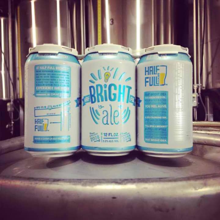 Half Full Brewery starts distributing their &quot;Bright Ale&quot; beer in can.
