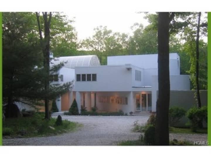 This house at 28 Old Stone Hill Road in Pound Ridge is open for viewing on Sunday.