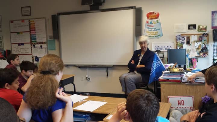 World War II survivor Lucy Bollman recently spoke to Chapel School seventh-graders about growing up in German-occupied Holland as a child.