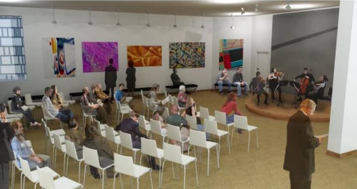 A rendering of the design for the new community room. 
