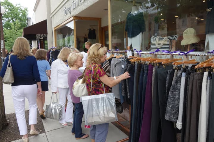 Eastchester shoppers enjoying last year&#x27;s Bronxville Sidewalk Sale.