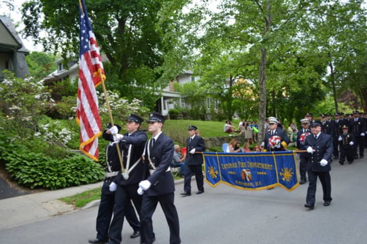 The Bedford Fire Department parade included firefighters from Katonah and several neighboring colleagues.