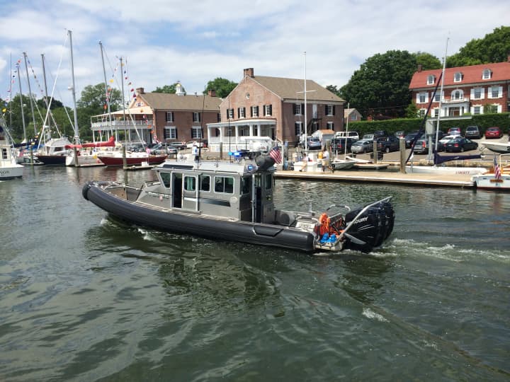 The Fairfield Marine boat rescued seven people Sunday morning who were stuck in Long Island Sound during heavy winds. 