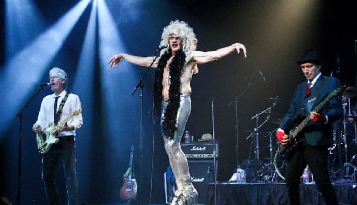Fee Waybill, Roger Steen, Prairie Prince, Rick Anderson and David Medd of the Tubes will demonstrate their manic energy at The Ridgefield Playhouse on Sunday, July 13, at 8 p.m.