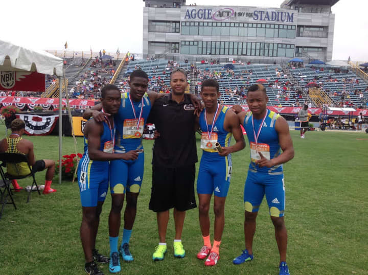 The winning 800-meter medley relay team from Mount Vernon.