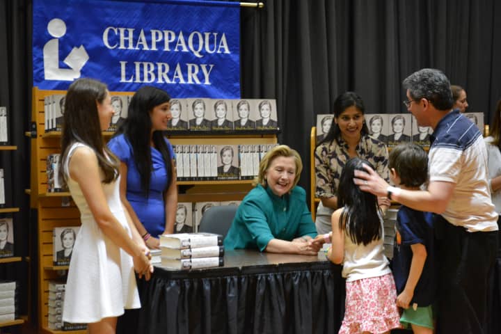 Members of the Brown family (right) at Hillary Clinton&#x27;s book signing in Chappaqua.